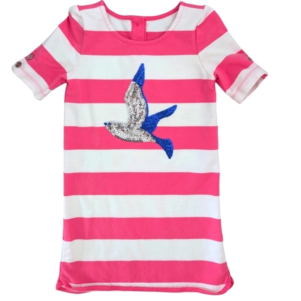 Gymboree Pink and White Striped Top with Blue Detail Casual Cotton Size 5T